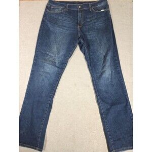 Lucky Brand Jeans MEN 40x34 410 Athletic Straight Dark Wash Whisker Blue Denim